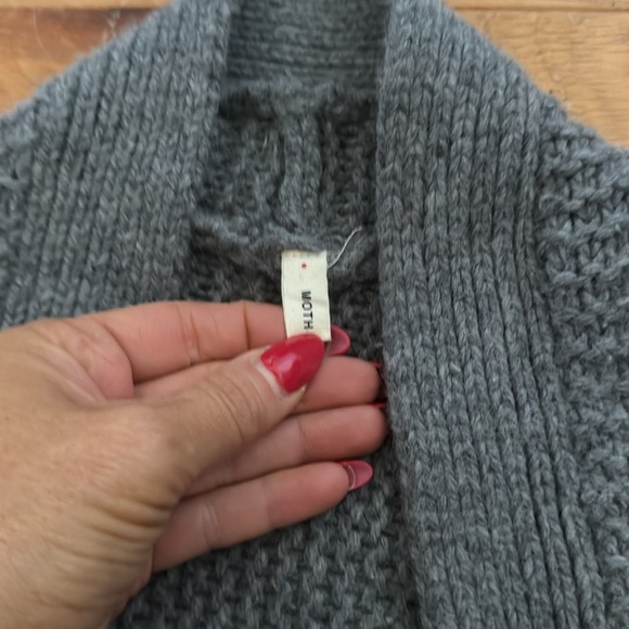 Anthropologie | Moth | Gray Oltrarno Faux Leather Cardigan |  Women’s Size XXS - Picture 3 of 6